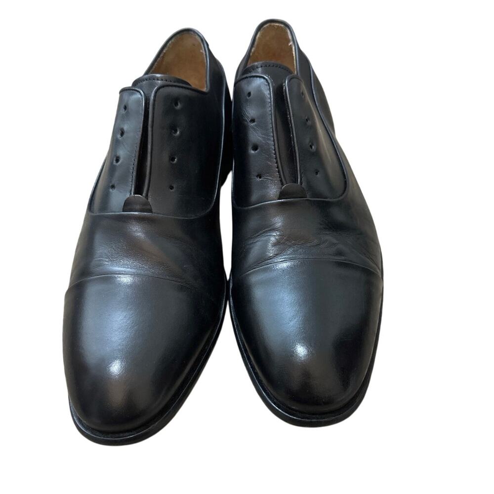 John Varvatos Hand Made in Italy Black Leather Oxford Loafers Mens Size 8.5
